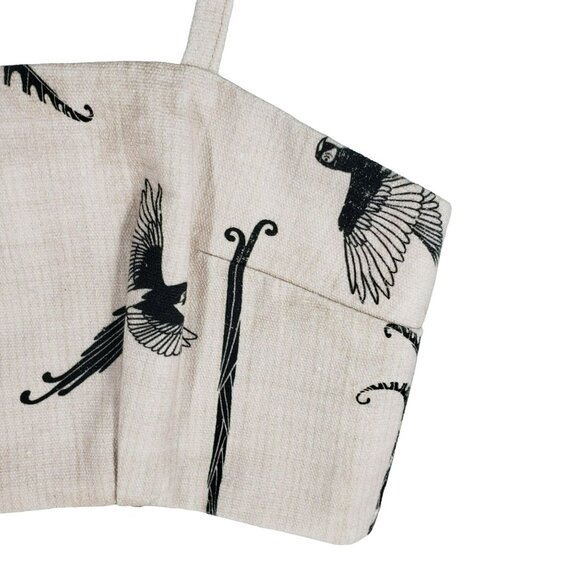 NEW Isla & White Jungle Print Crop Top Cream Black Boho Resort Vacation Chic - Picture 8 of 12